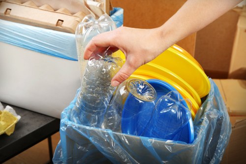 Customer service representative assisting with waste removal services